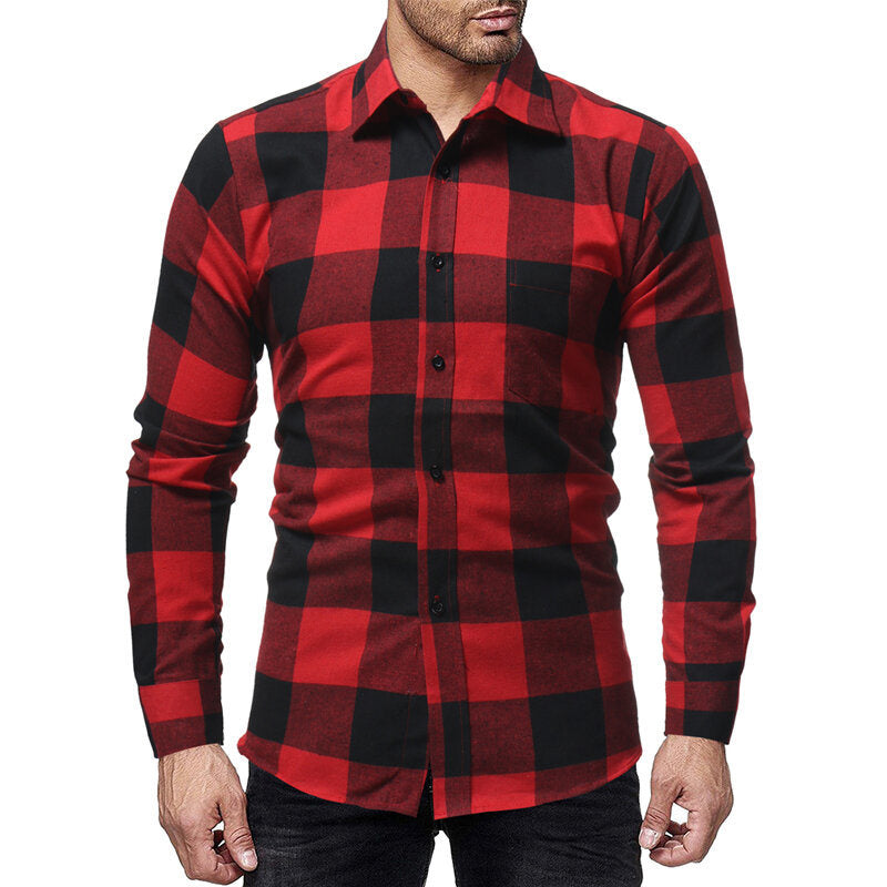 Plaid Flannel Long Sleeve Button Down Casual Shirt – Raven Trading Co.